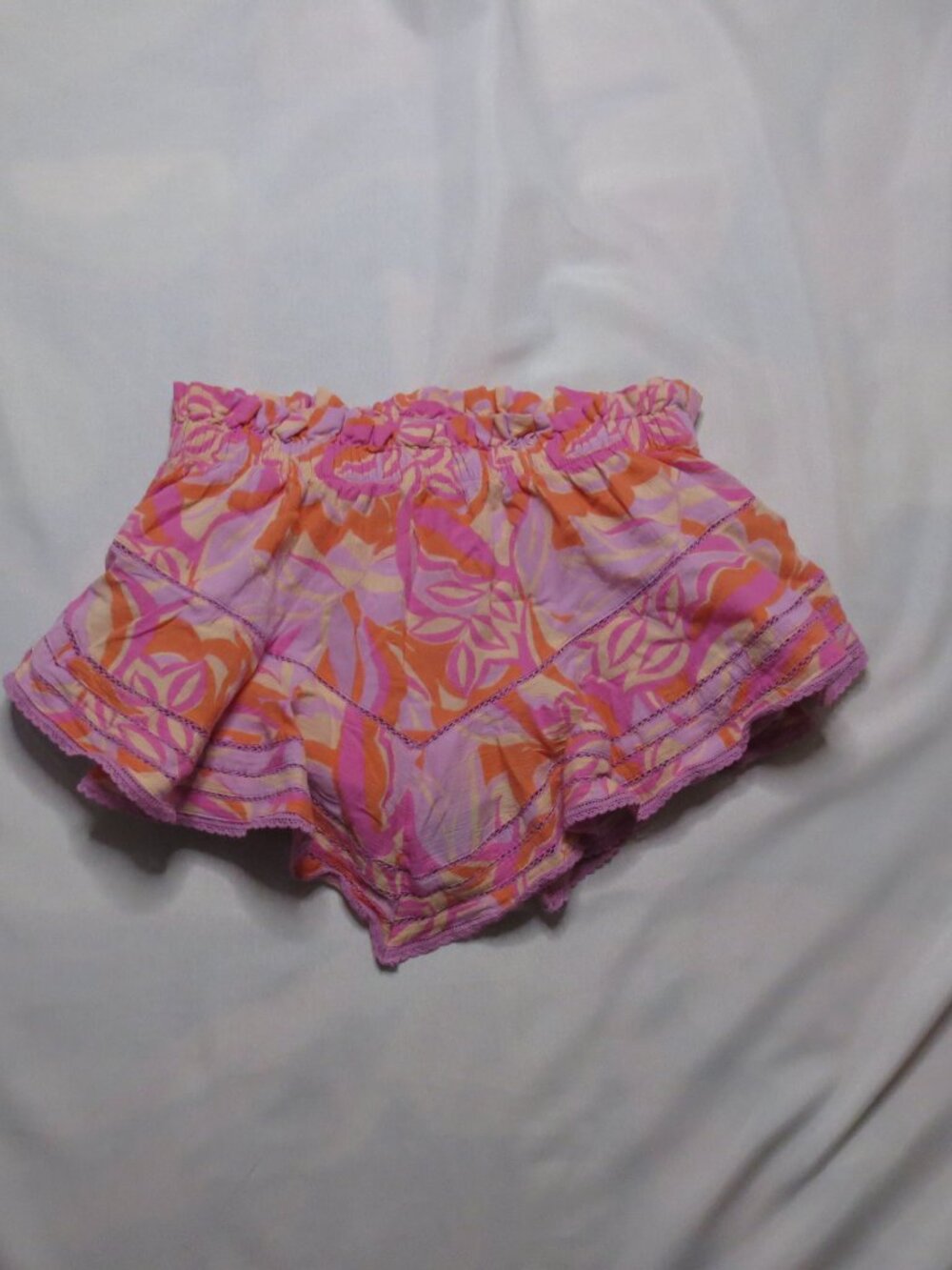 AERIE womens SHORTS pink SKORT orange ROCK & RUFFLE skirt ELASTIC SIZE M - Picture 8 of 8